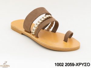 Γυναικεία σανδάλια δερμάτινα Τσακίρης