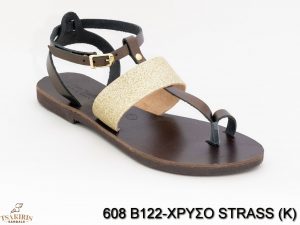Γυναικεία σανδάλια δερμάτινα Τσακίρης